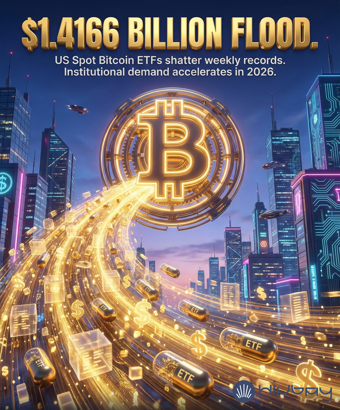 US Spot Bitcoin ETFs Record $1.4166 Billion Net Inflow This Week